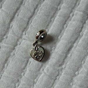 Silver Heart Pandora Charm with Infinity Symbol